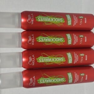 PACK OF 4 Wella SHOCKWAVES VOLUME MOUSSE #5 200ml NEW